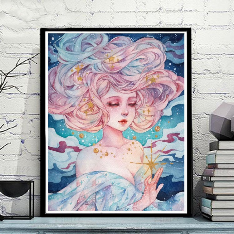 [Sẵn]Tranh Tô Màu Theo Số Anime Nàng Thơ - Tranh Sơn Dầu Số Hóa Cô Gái Thiên Thần | BigBuy360 - bigbuy360.vn