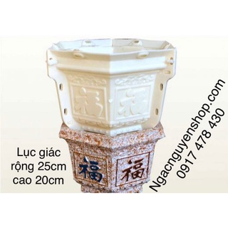 Khuôn chậu lục giác rộng 25 cao 20 chất liệu abs có lòng trong sâu