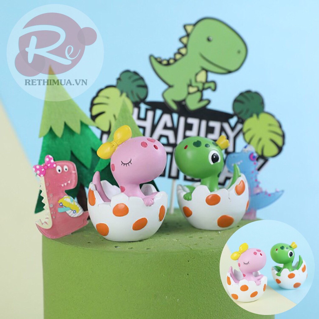 [SIÊU RẺ❤️] – Trứng Khủng Long (1 Cặp) - Trang trí bánh sinh nhật bánh kem