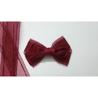 Cặp tóc nơ đỏ thời trang có búi lưới