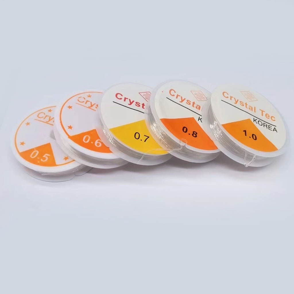 1 Cuộn Dây Cước 0.5-1.0mm Trong Suốt Co Giãn Để Xỏ Hạt Làm Trang Sức
