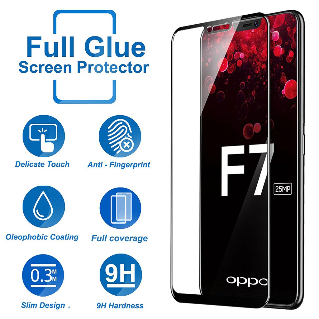 Kính cường lực OPPO F7 FULL Màn, FULL KEO Silicon