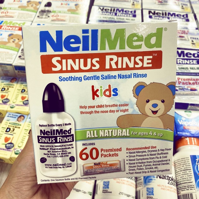 [HÀNG USA]Bộ rửa mũi NeilMed Sinus Rinse Kid & Người lớn
