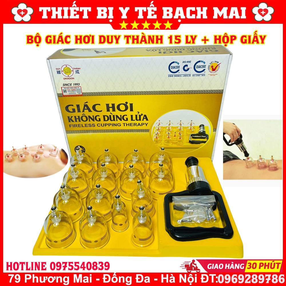 Bộ 15 Ống Giác Hơi Không Dùng Lửa Duy Thành - Hộp Giấy