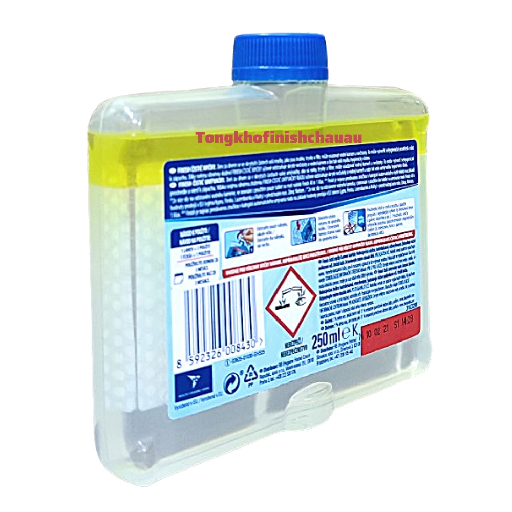 Dung dịch vệ sinh máy rửa bát Finish 250ml hương chanh [ Làm sạch sâu trong máy ]