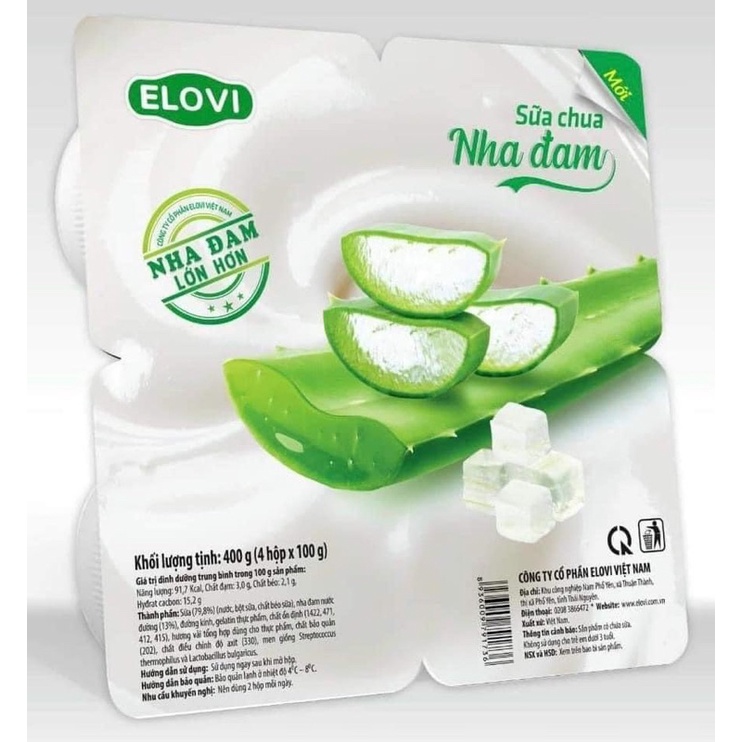 Sữa chua Elovi 100gr vị trắng, dâu, xoài, nha đam