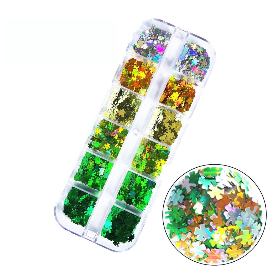 Dyruidoj Hộp Kim Tuyến Lấp Lánh Trang Trí Móng Tay Nghệ Thuật Phong Cách Ailen Ba Chiều DIY