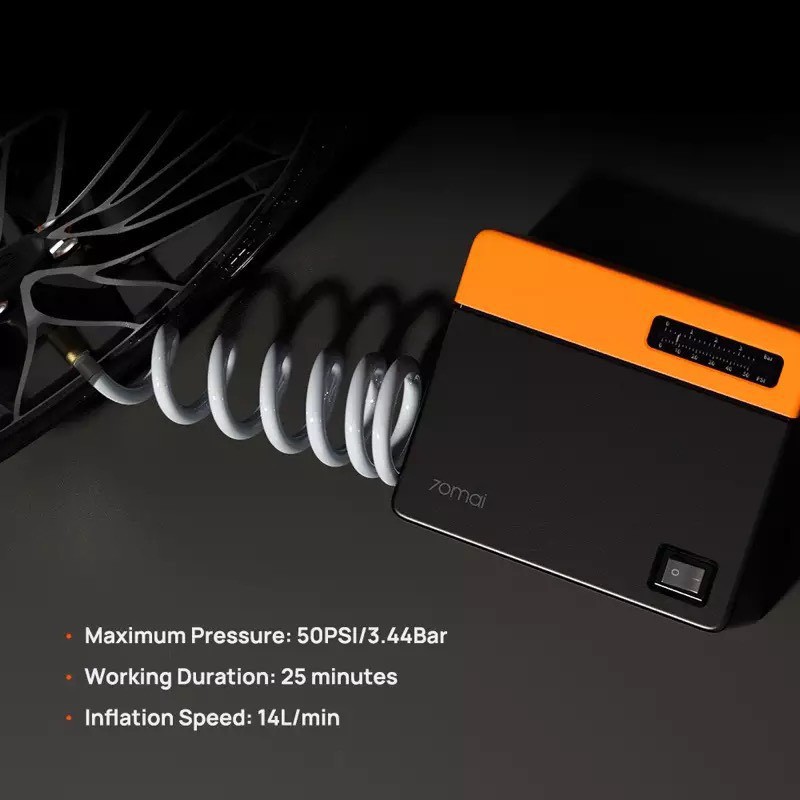 Máy bơm lốp ô tô xe hơi mini Mijia 1S/ 70Mai Midrive TP03-TP04  - Bơm đa năng di động