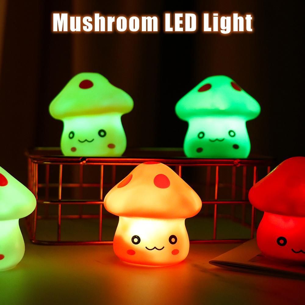 LAKAMIER Đèn Ngủ Hình Cây Nấm Mini Nhiều Màu Sắc Dễ Thương