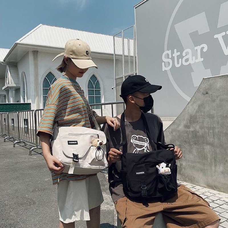 Túi đeo chéo nắp bầu Fashion ulzzang size to (vừa a4)