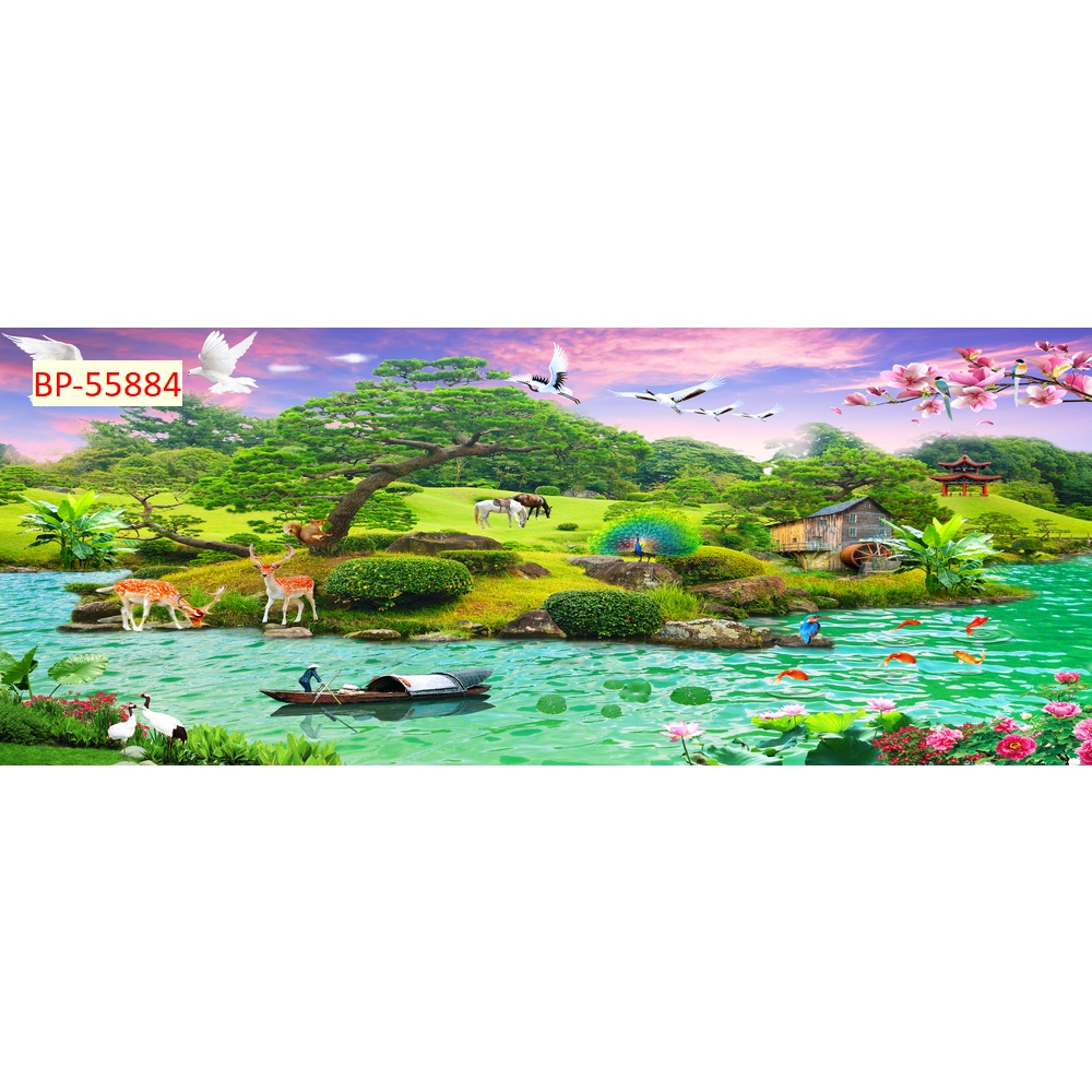 Tranh dán tường thiên nhiêu trong lành, vẻ đẹp hùng vĩ