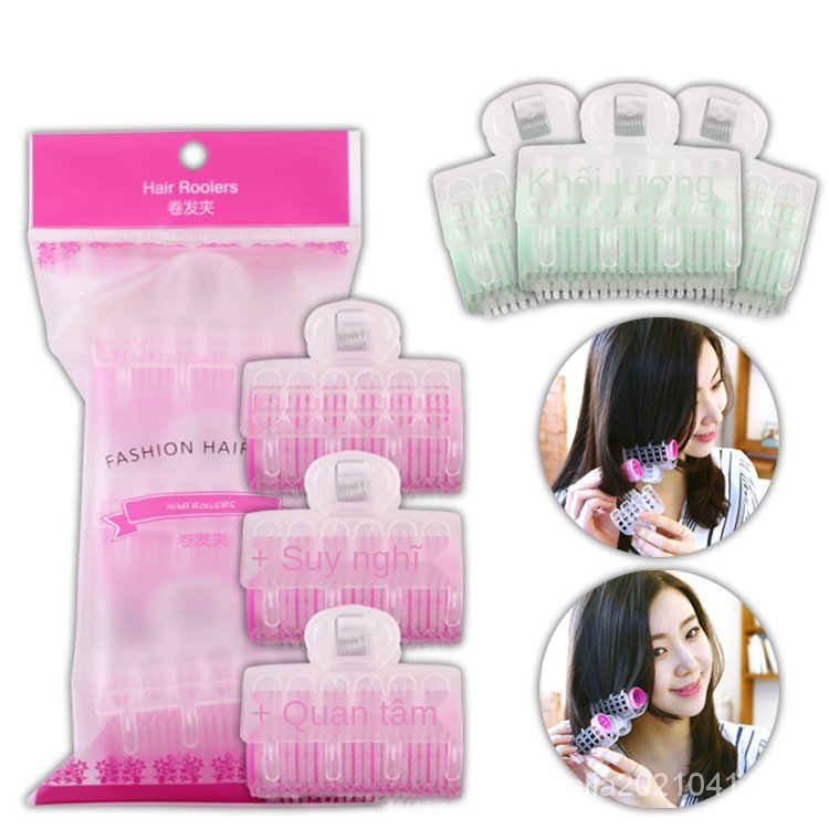 [Hàng mới về] Lô uốn tóc mái tự dính bằng nhựa kiểu ma thuật tiện dụng