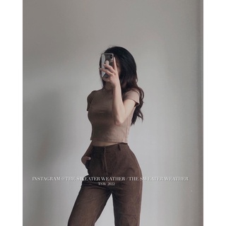 Áo basic croptop thun tăm dáng ôm loại dày (Ảnh thật)