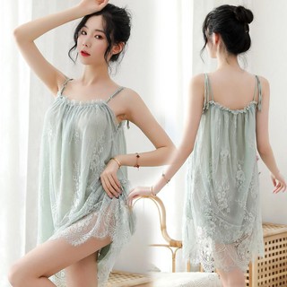 Hàng cao cấp - đầm ngủ / váy ngủ công chúa hai dây phối ren 2 lớp 5174 xinh lung linh