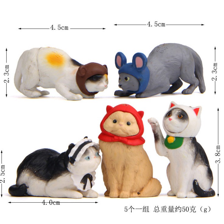 Mô hình mèo cosplay trang trí tiểu cảnh, terrarium quà tặng trang trí