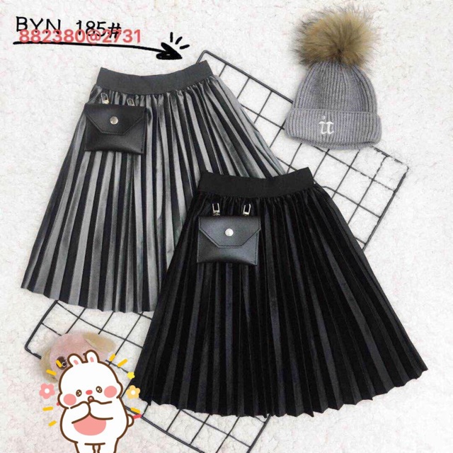 Chân váy dạ nhung cao cấp cho bé yêu 15-28kg
