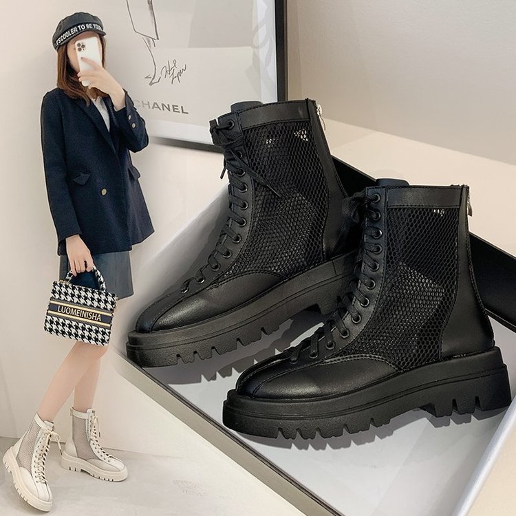 women shoes ankle mesh boots shoes thick buttom boots