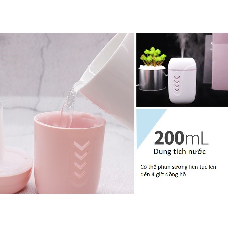 Máy phun sương mini - FOLLOW shop GIẢM 10K - tặng kèm quạt và đèn USB - Máy tạo độ ẩm không khí humidifier - GD135