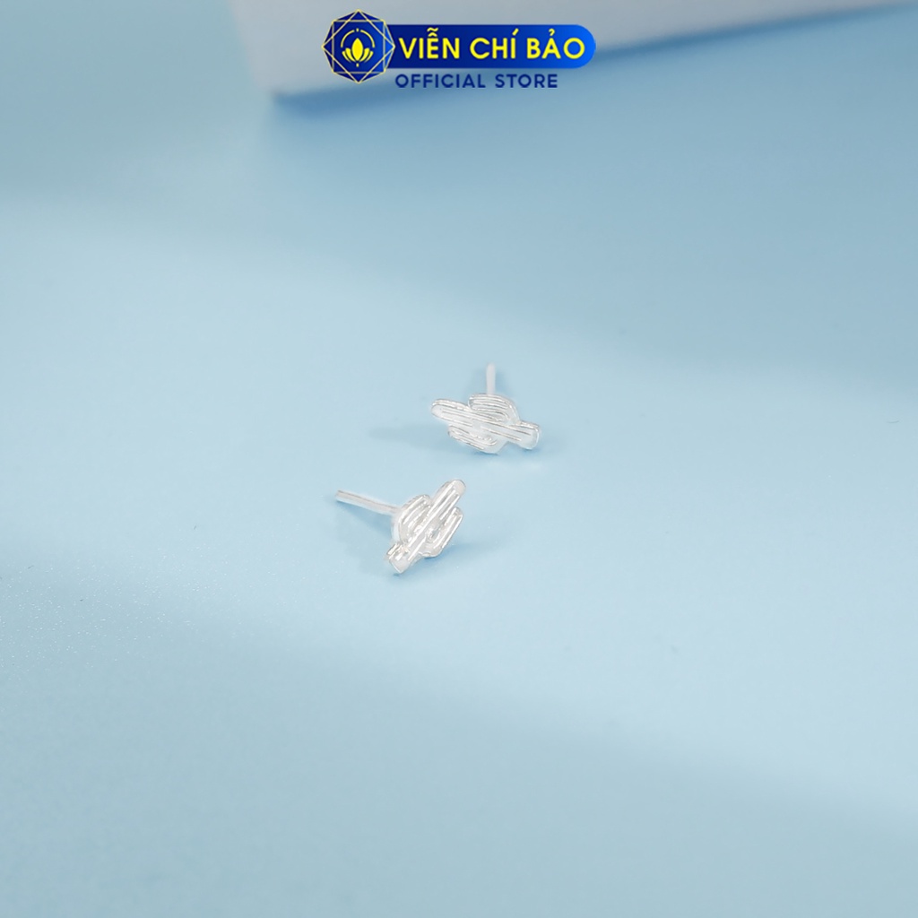 Bông tai cành xương rồng chất liệu bạc 925 thời trang phụ kiện trang sức nữ Viễn Chí Bảo E055