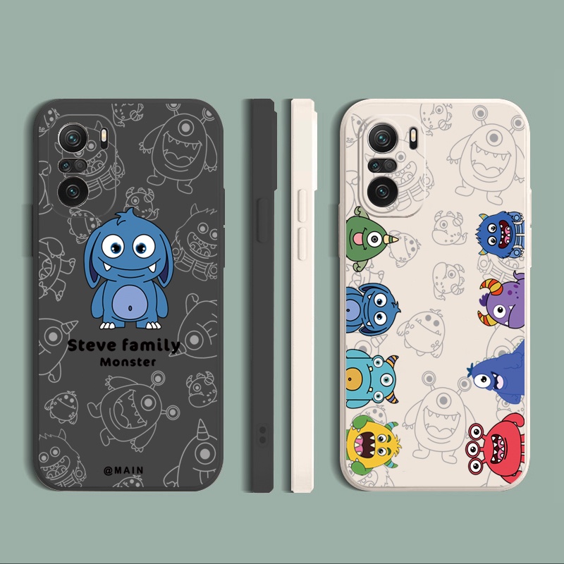 Ốp Điện Thoại Viền Vuông In Hình Quái Vật Mini Cho Redmi Note 11 9C 11S Redmi 10C 10A 10 Prime 5G POCO M4 Pro X3 GT F3 C31 X4 Pro