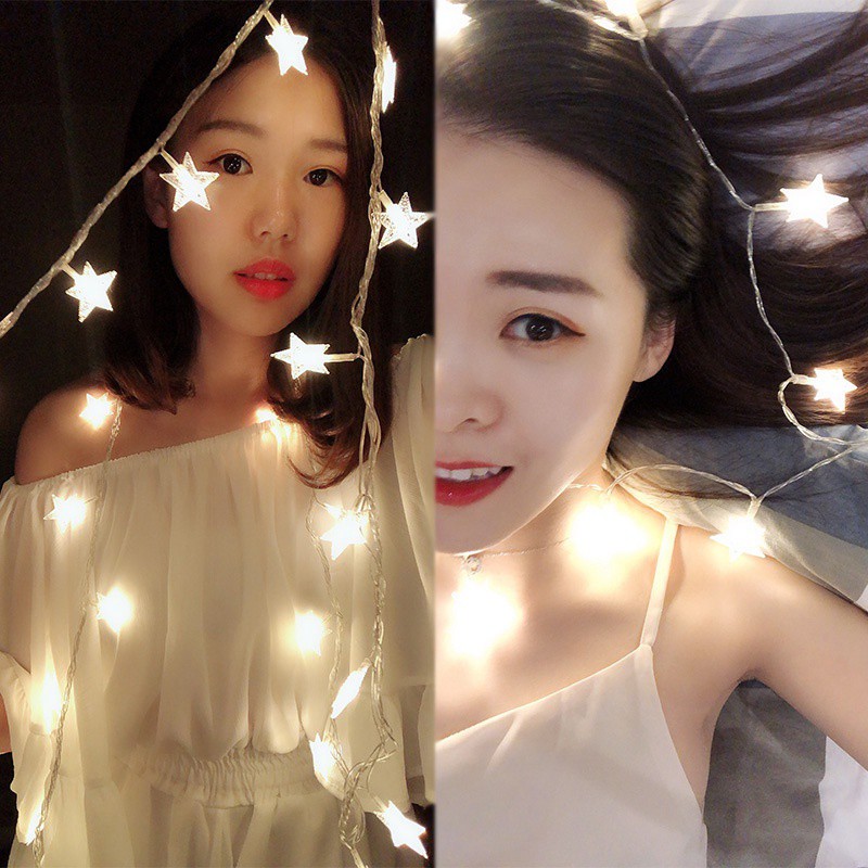 Dây đèn LED bóng hình ngôi sao trang trí tiệc