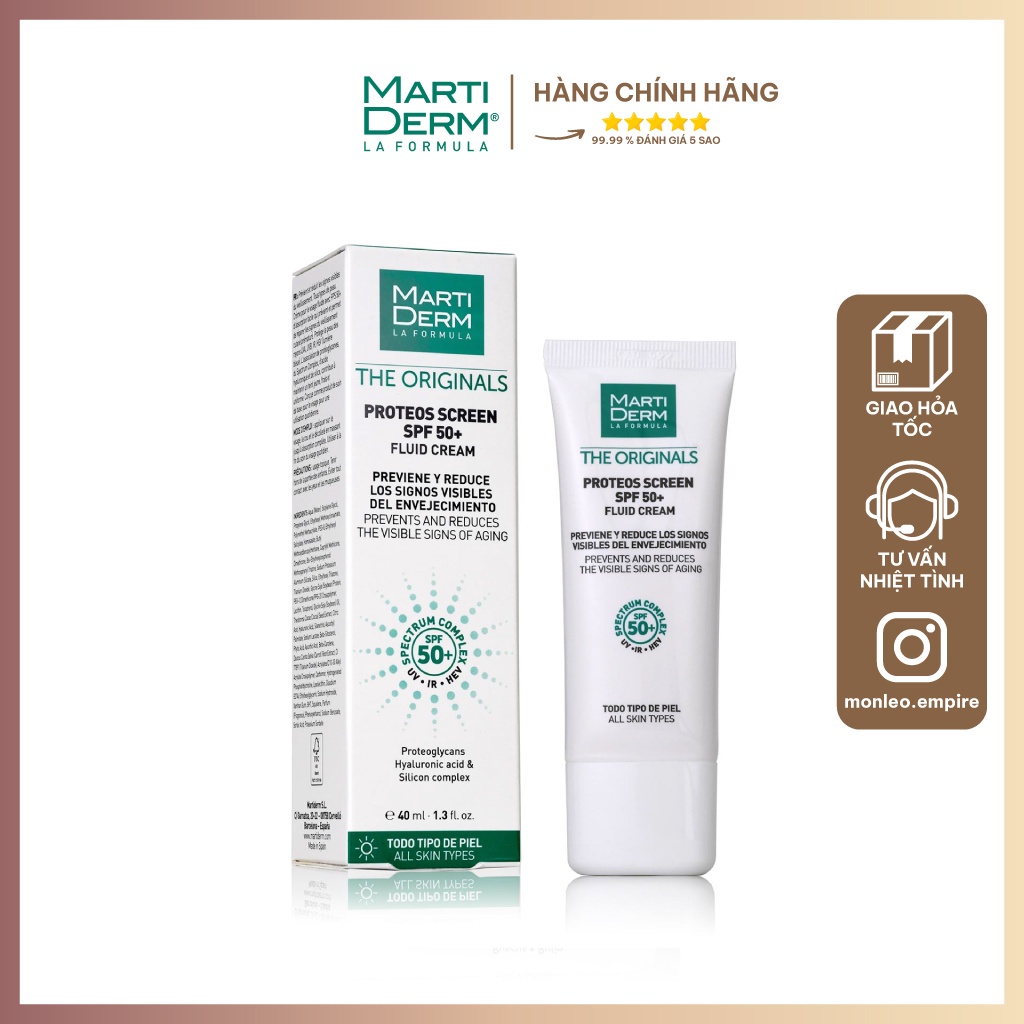 Kem chống nắng MartiDerm The Originals Proteos Screen SPF50+ Fluid Cream 40ml