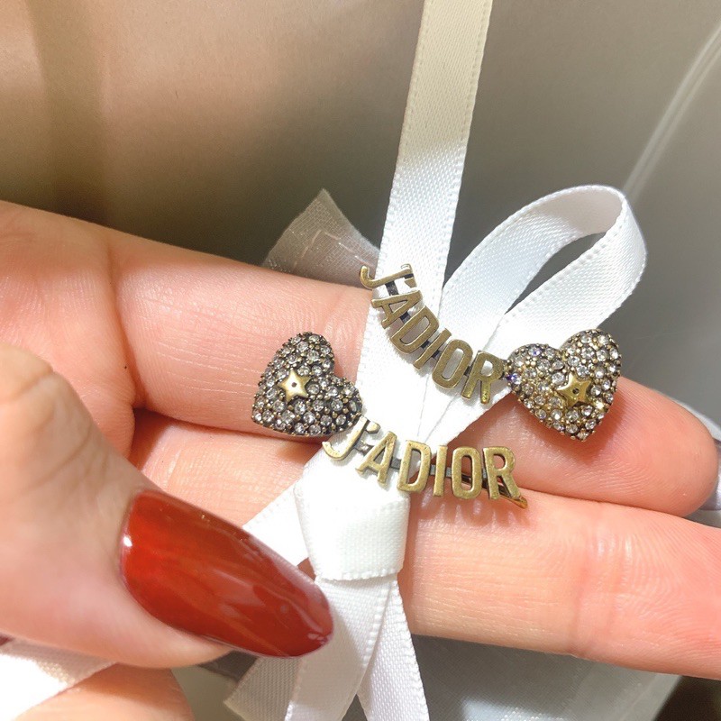 Bông tai hình trái tim đính đá phong cách Retro mới cho khuyên tai kẹp nữ