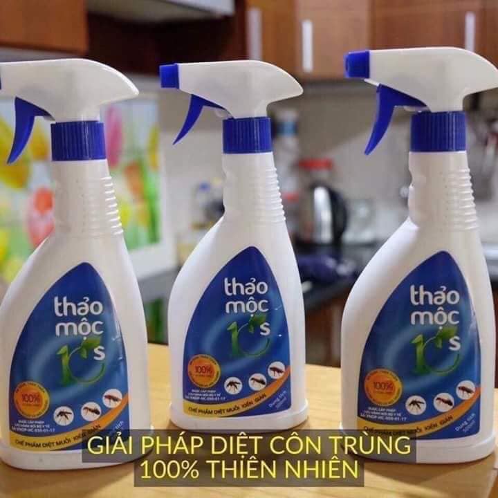 Bình xịt diệt côn trùng Thảo Mộc 10s - Thuốc diệt gián - Thuốc xịt muỗi an toàn cho sức khỏe – Được BYT chứng nhận