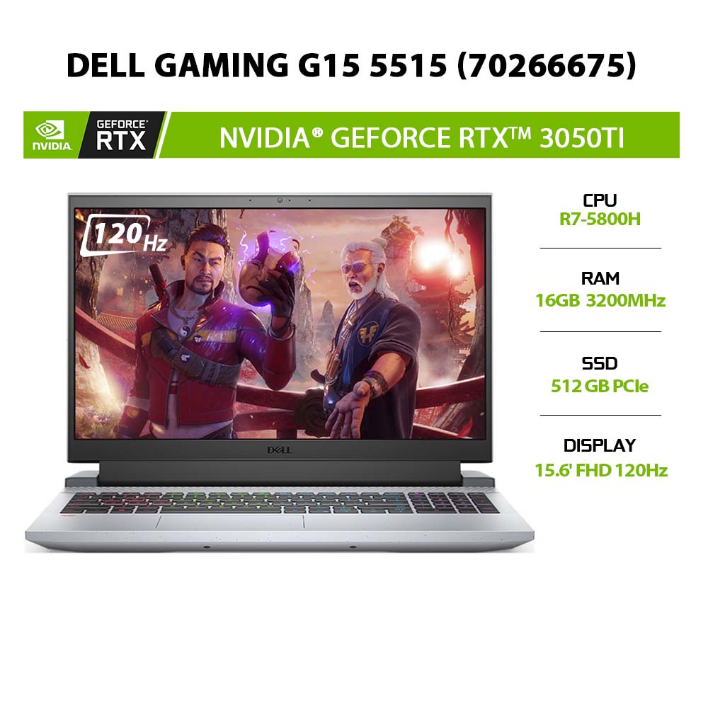 Laptop Dell Gaming G15 5515 (70266675) R7-5800H | 16GB | 512GB | GeForce RTX™ 3050Ti 4GB | 15.6'