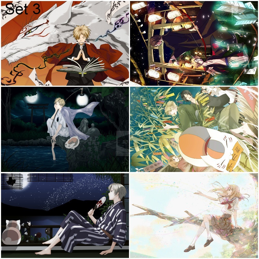 Bộ 6 Áp phích - Poster Anime Natsume's Book of Friends - Natsume Yuujinchou - Hữu nhân sổ  - A3,A4,A5