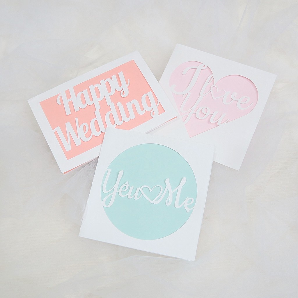 ❤ Thiệp cắt giấy papercut theo yêu cầu
