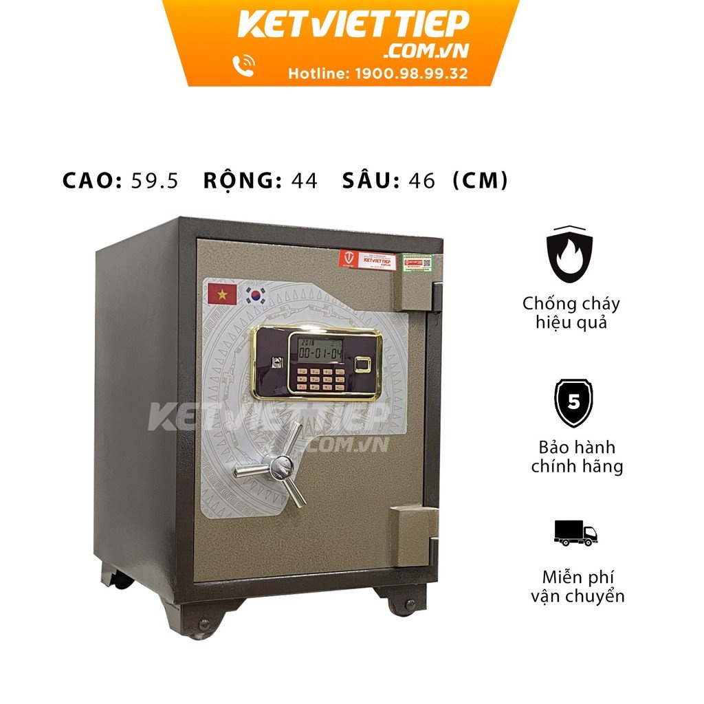 Két sắt Việt Tiệp siêu cường KVTSC415 nặng 110kg khóa điện tử thép đúc nguyên tấm dày dặn xuất khẩu Mỹ, châu Âu