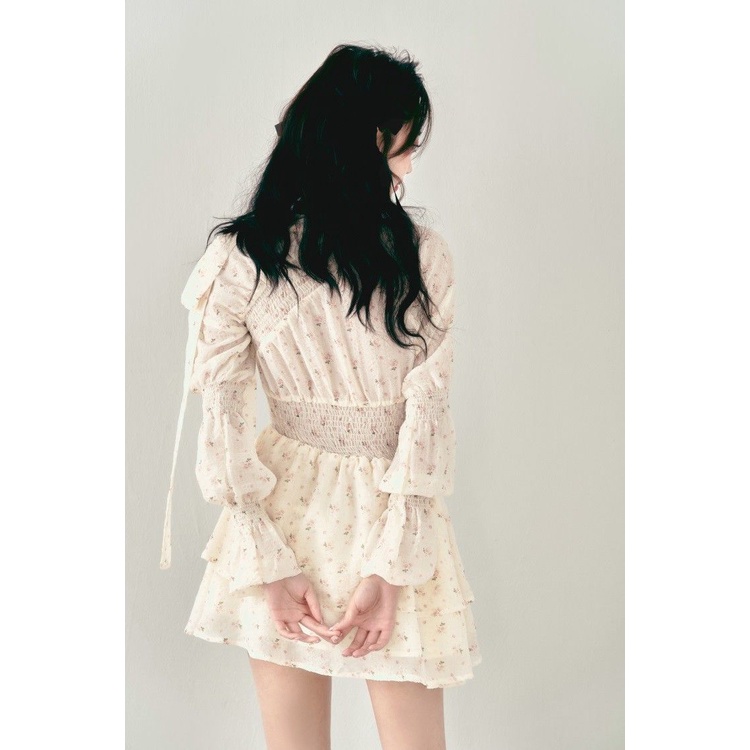 1 Đầm Hoa Tay Dài Thiết Kế Dáng Ôm Thời Trang Mùa Hè Xinh Xắn Cho Nữ