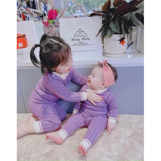 Bộ Len Cao Cấp Hàng Quảng Châu Cho Bé Gái Size 5-13kg