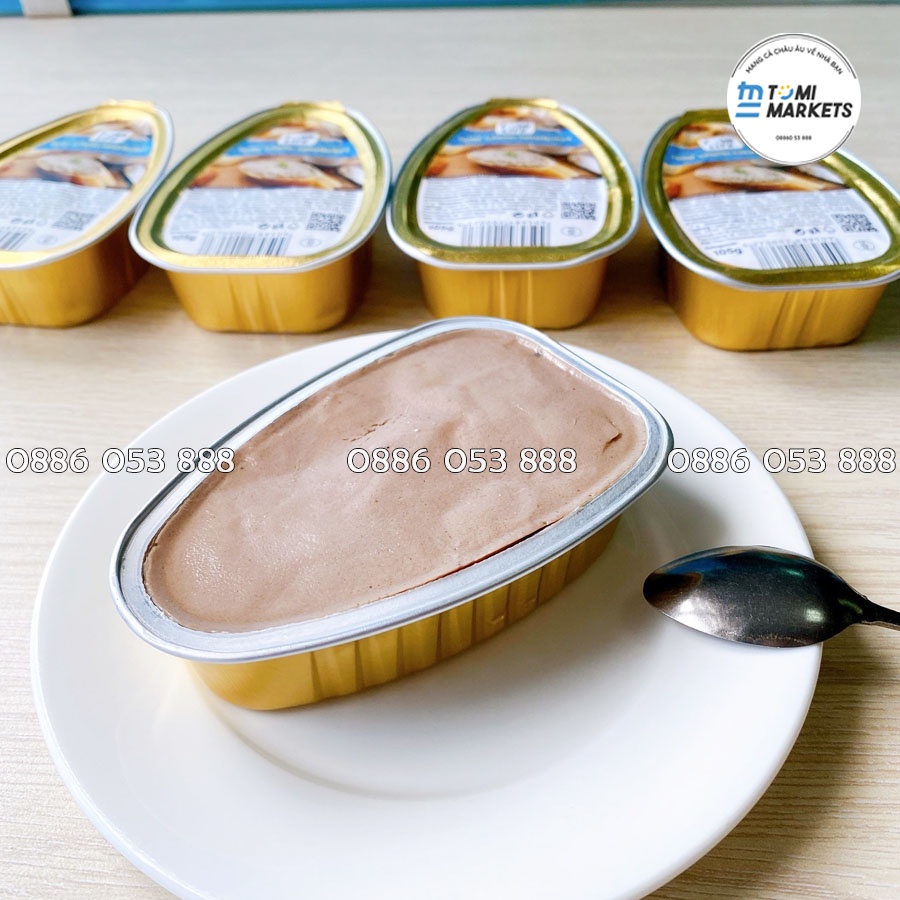 Pate gan ngỗng , Pate hộp ăn liền Tomi Life 100% nhập khẩu Đức 105g ,Ăn vặt cực ngon