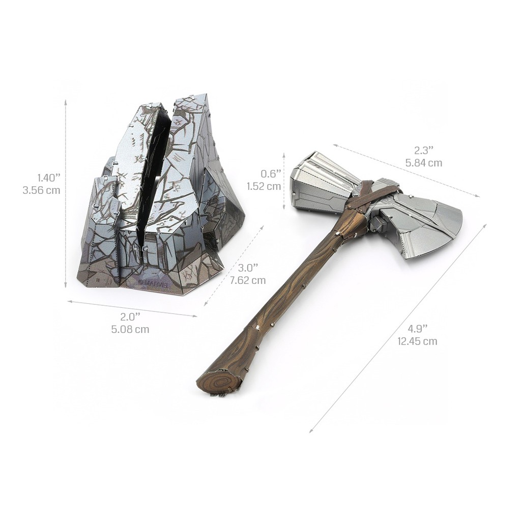 Mô Hình Lắp Ghép 3d Kim Loại búa Mjolnir-SET VŨ KHÍ AVENGER