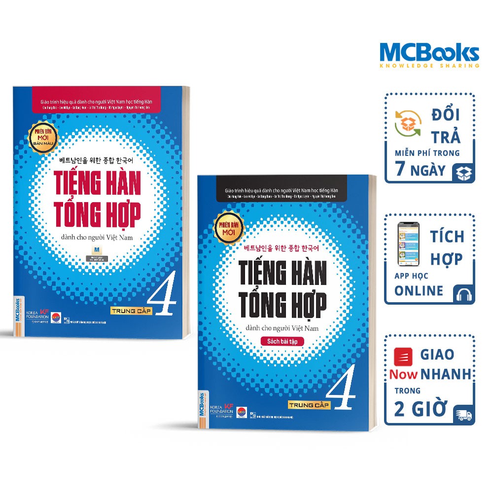 Sách - Combo Tiếng Hàn Tổng Hợp Dành Cho Người Việt Nam Trung Cấp 4 ( Giáo trình + Sách Bài Tập) - Kèm App Online