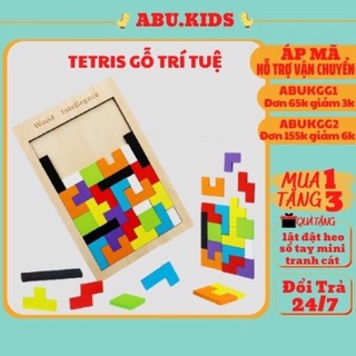 Đồ chơi gỗ thông minh TETRIS xếp hình sáng tạo - Trò chơi giảm stress, trí tuệ cho bé và người lớn