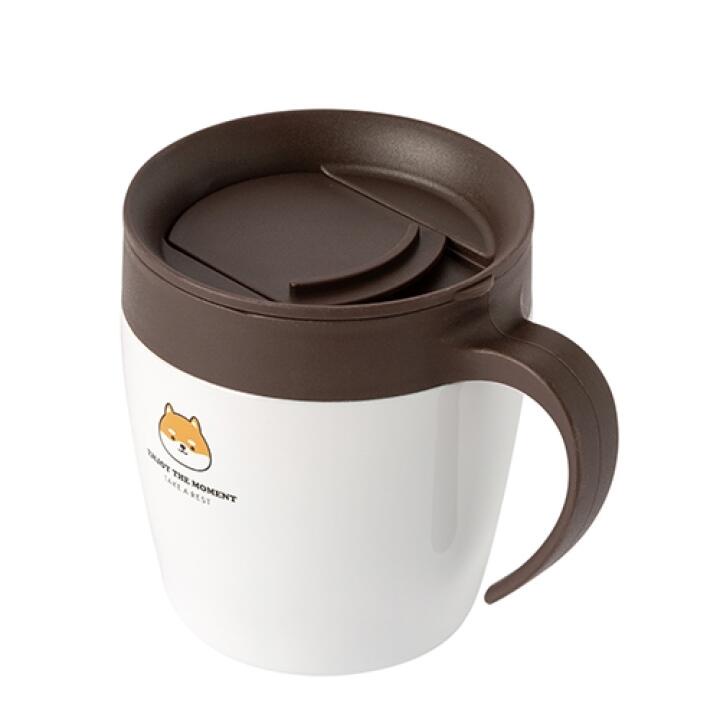 Cốc Uống Nước ARTBOX Inox Có Tay Cầm In Hình Chú Chó Shiba