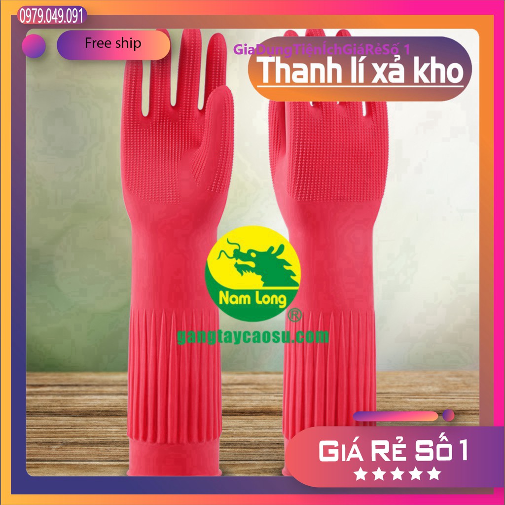 Găng tay cao su Nam Long- Găng tay rửa bát giá rẻ siêu bền.