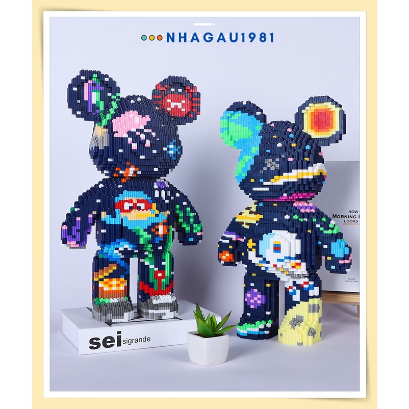 Đồ Chơi Lắp Ráp Mô Hình Bearbrick Lớn 45cm 50cm Tặng Đèn Led Tặng Búa Inox Lắp Ráp Shop Nhagau1981