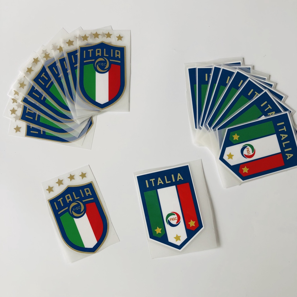 Logo in ủi Áo Bóng đá Đội Italia - Decal in quần áo đá banh đội tuyển Ý cao 7cm