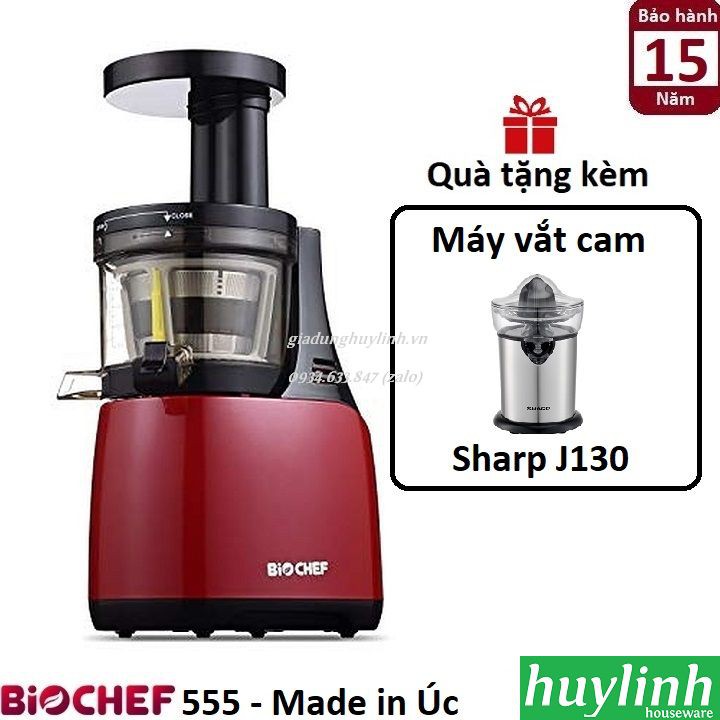 Máy ép chậm Biochef 555 - Made in Úc - Tặng Máy vắt cam Sharp J130