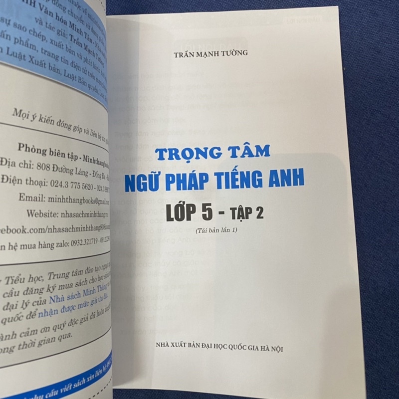 Sách - Trọng tâm ngữ pháp Tiếng Anh lớp 5 tập 2