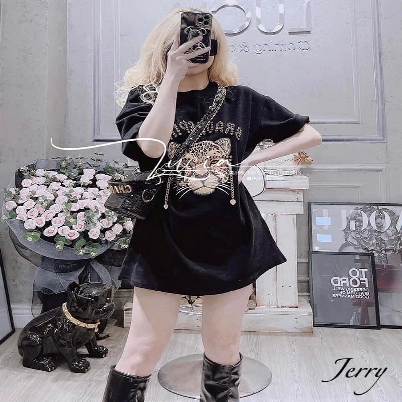 Áo phông Bigsize nữ hình con hổ, áo thun tay ngắn fom to ,chât liệu cotton khô