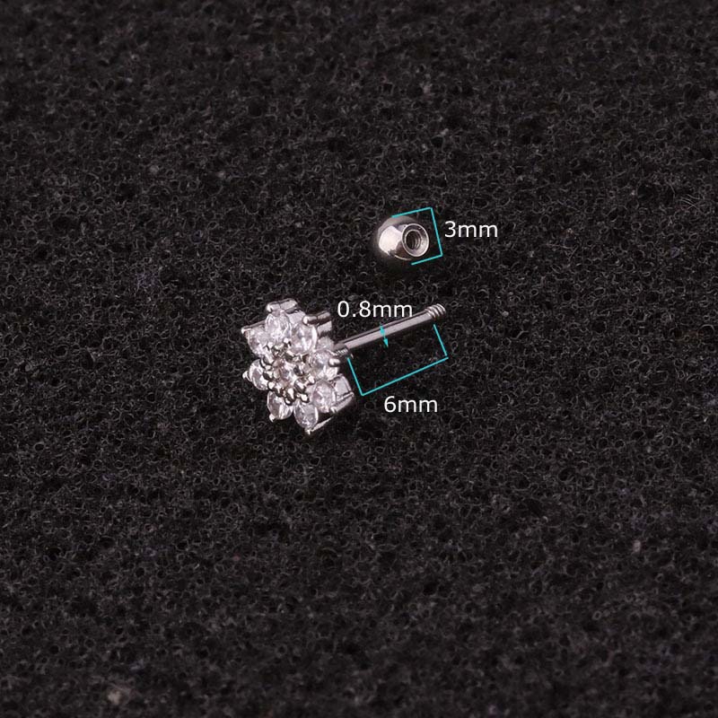 Khuyên tai xỏ vành tai nặng 20g dài 6mm bằng thép không gỉ