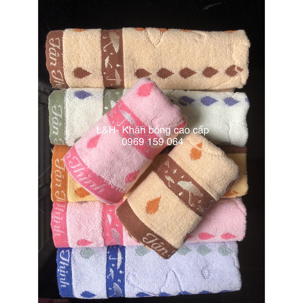 Khăn mặt cotton Tân Thịnh (new), hoa văn chiếc ô, KT 30x50cm