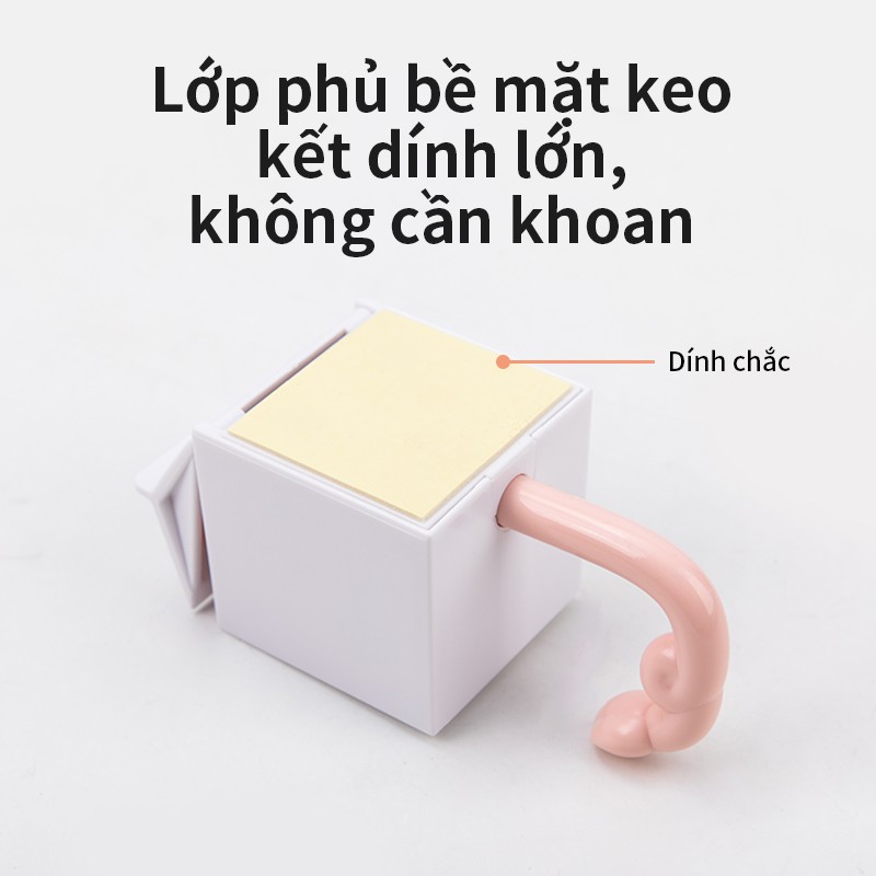 Móc dán treo tường con bò Ú OÀ cute dễ thương đáng yêu Deli - Thiết thông minh sáng tạo, chịu lực tốt, chắc chắn - 19365