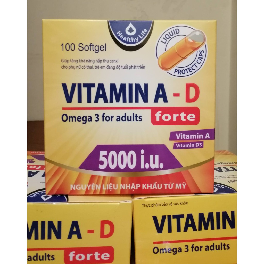 Viên Uống Vitamin A D Bổ Sung Vitamin Giảm Nguy Cơ Khô Mắt Mỏi Mắt Còi Xương Hỗ Trợ Đẹp Da Hộp 100 Viên | BigBuy360 - bigbuy360.vn