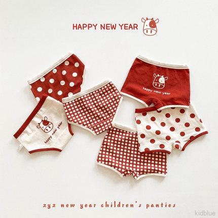 Bộ 3 Quần Lót Boxer Vải Cotton Thoáng Khí In Hoạt Họa Tiết Phong Cách Hàn Quốc Đáng Yêu Cho Bé Gái